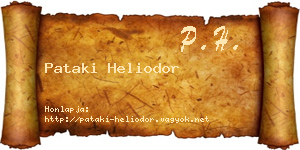 Pataki Heliodor névjegykártya